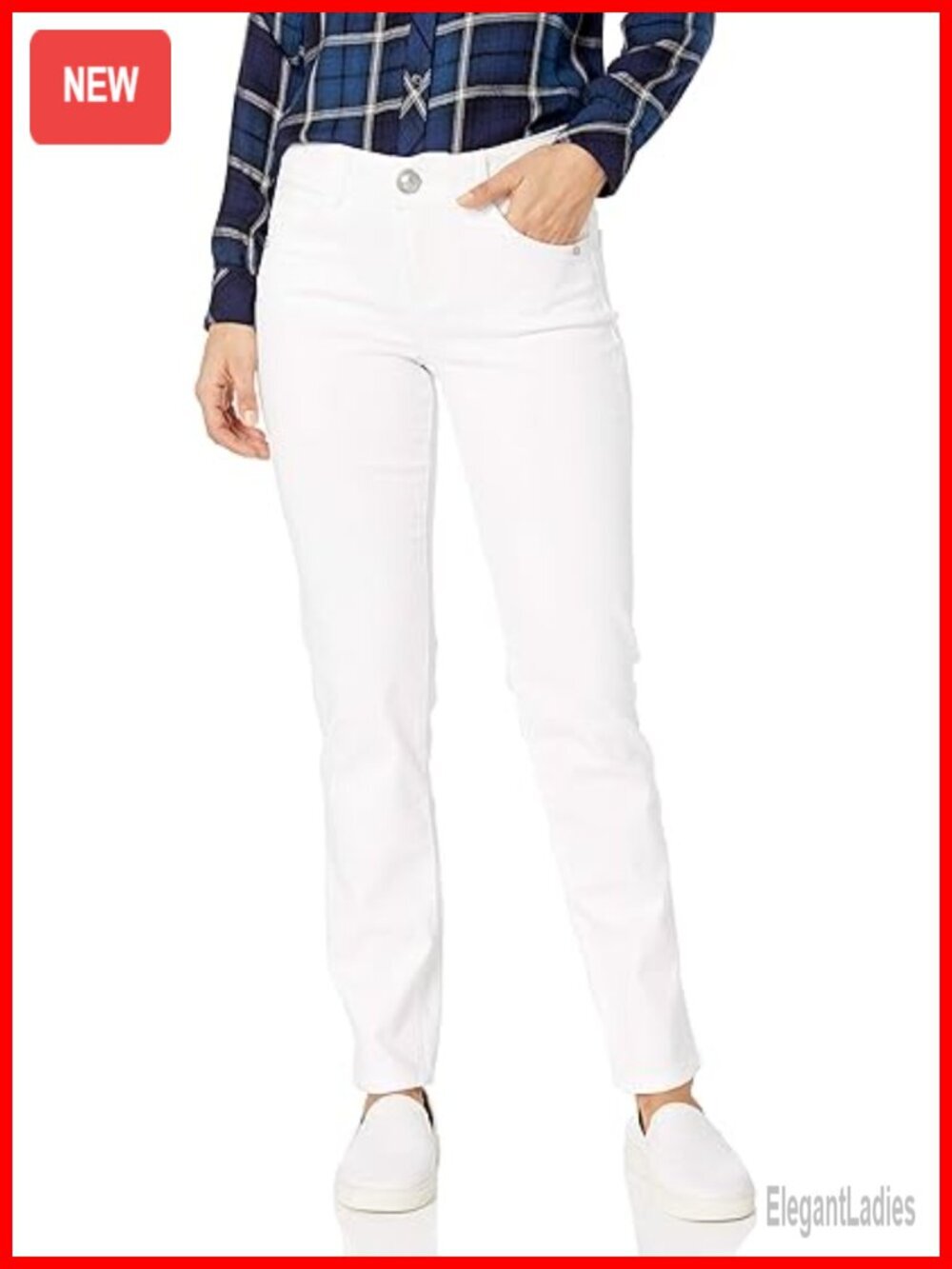 Women's Plus Size Ab Solution Straight Leg Jean - Super Stretch Denim
